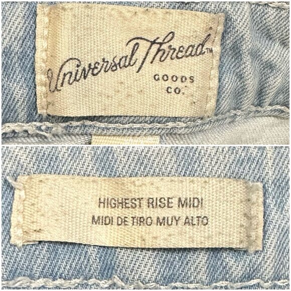 Universal Thread Ultra Highest Rise Midi Light Wash Shorts Size 30 - Picture 3 of 4